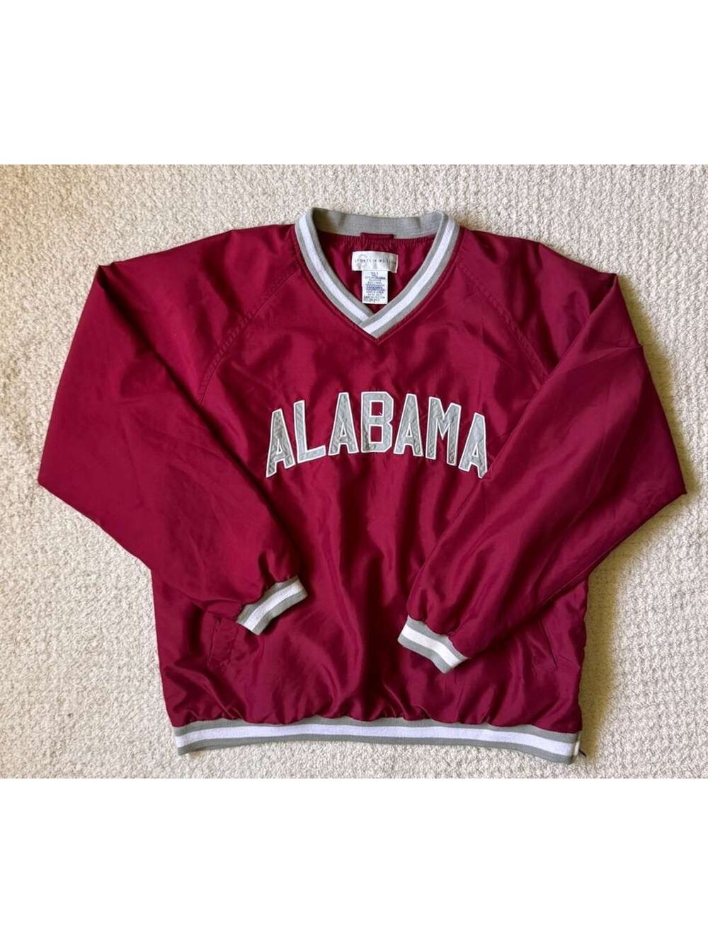 Vintage Alabama Crimson Tide Pullover Windbreaker Jacket Mens Large Red Y2K NCAA